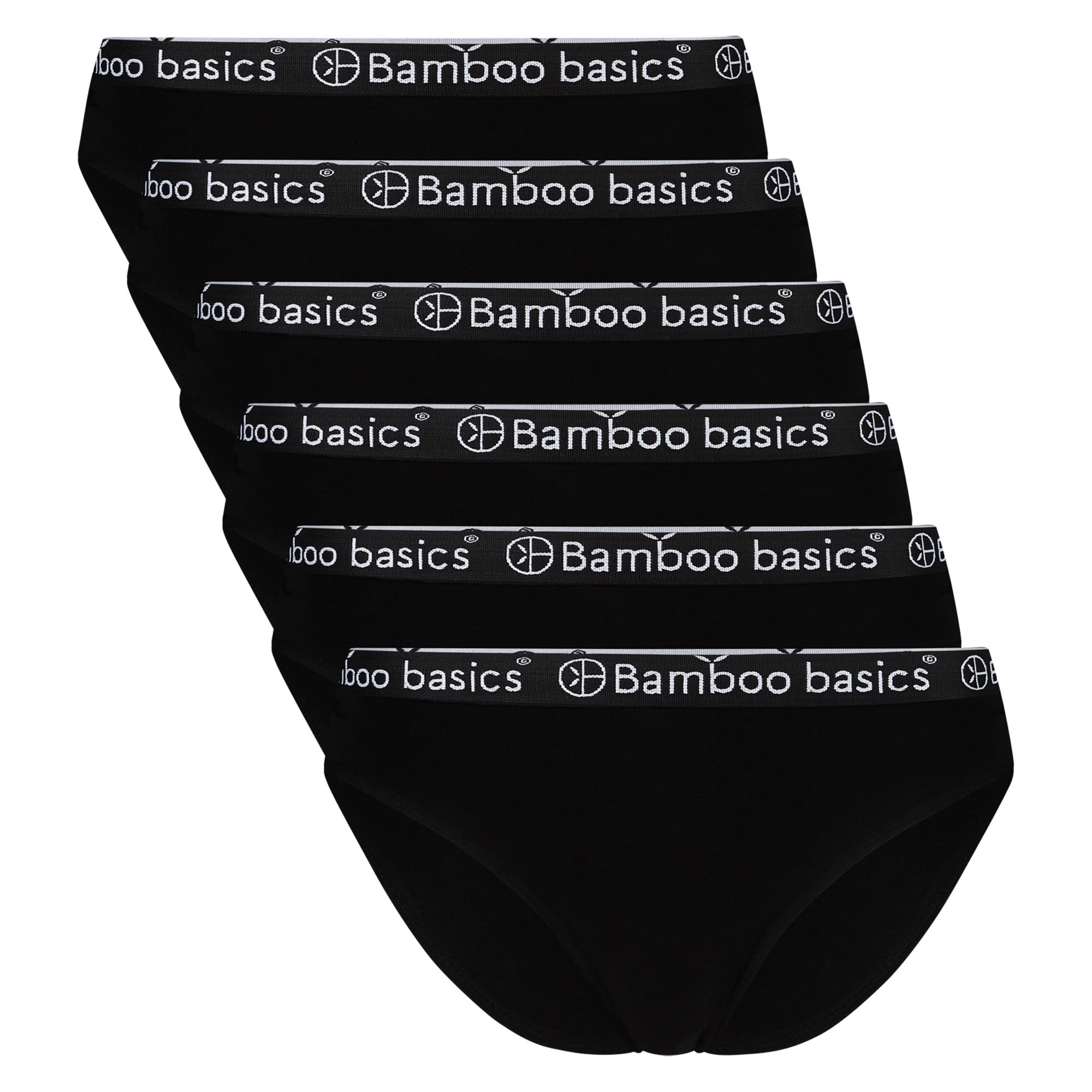 Bamboo basics Damen Slips YARA, 6er Pack - Logo-Bund, atmungsaktiv, Single Jersey