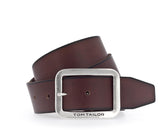 Tom Tailor Herren Gürtel - Echt Leder, Dornschließe, Logoprägung