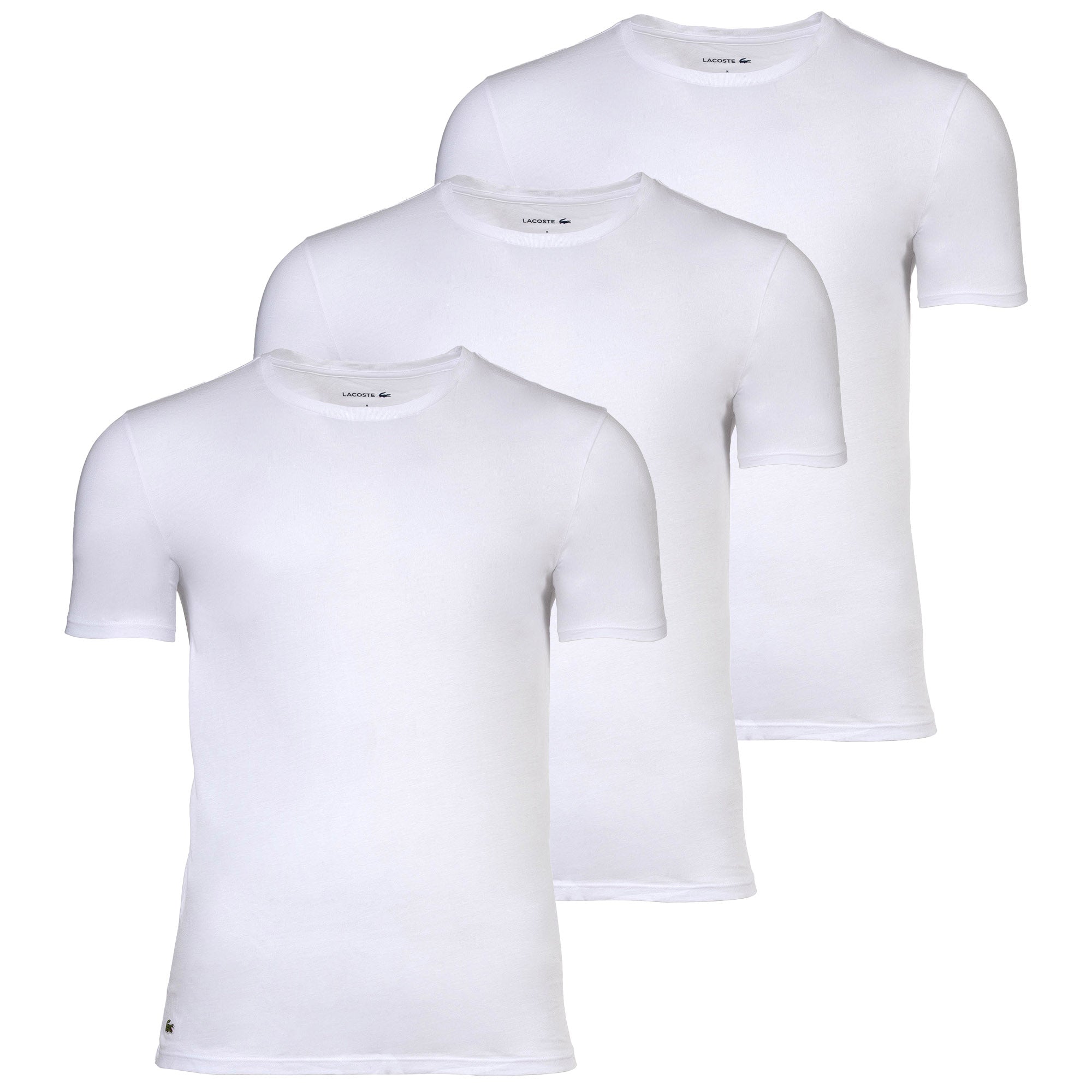 LACOSTE Herren T-Shirts, 3er Pack - Essentials, Rundhals, Slim Fit, Baumwolle, einfarbig