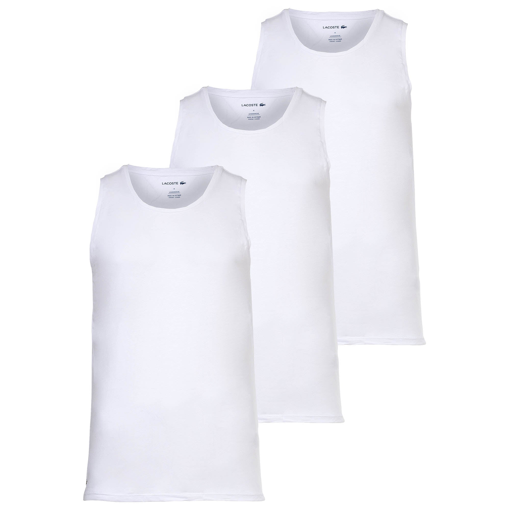 LACOSTE Herren Unterhemden, 3er Pack - Tank Top, Rundhals, Slim Fit, Baumwolle, einfarbig