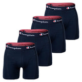 Champion Herren Boxershorts, 4er Pack - Baumwolle, Logobund, einfarbig