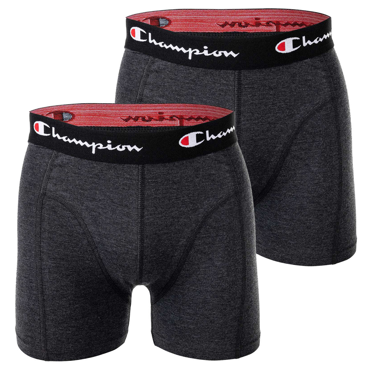 Champion Herren Boxershorts, 2er Pack - Baumwolle, Logobund, einfarbig