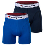 Champion Herren Boxershorts, 2er Pack - Baumwolle, Logobund, einfarbig