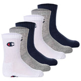 Champion kids socks, pack of 6 - crew socks, solid colour