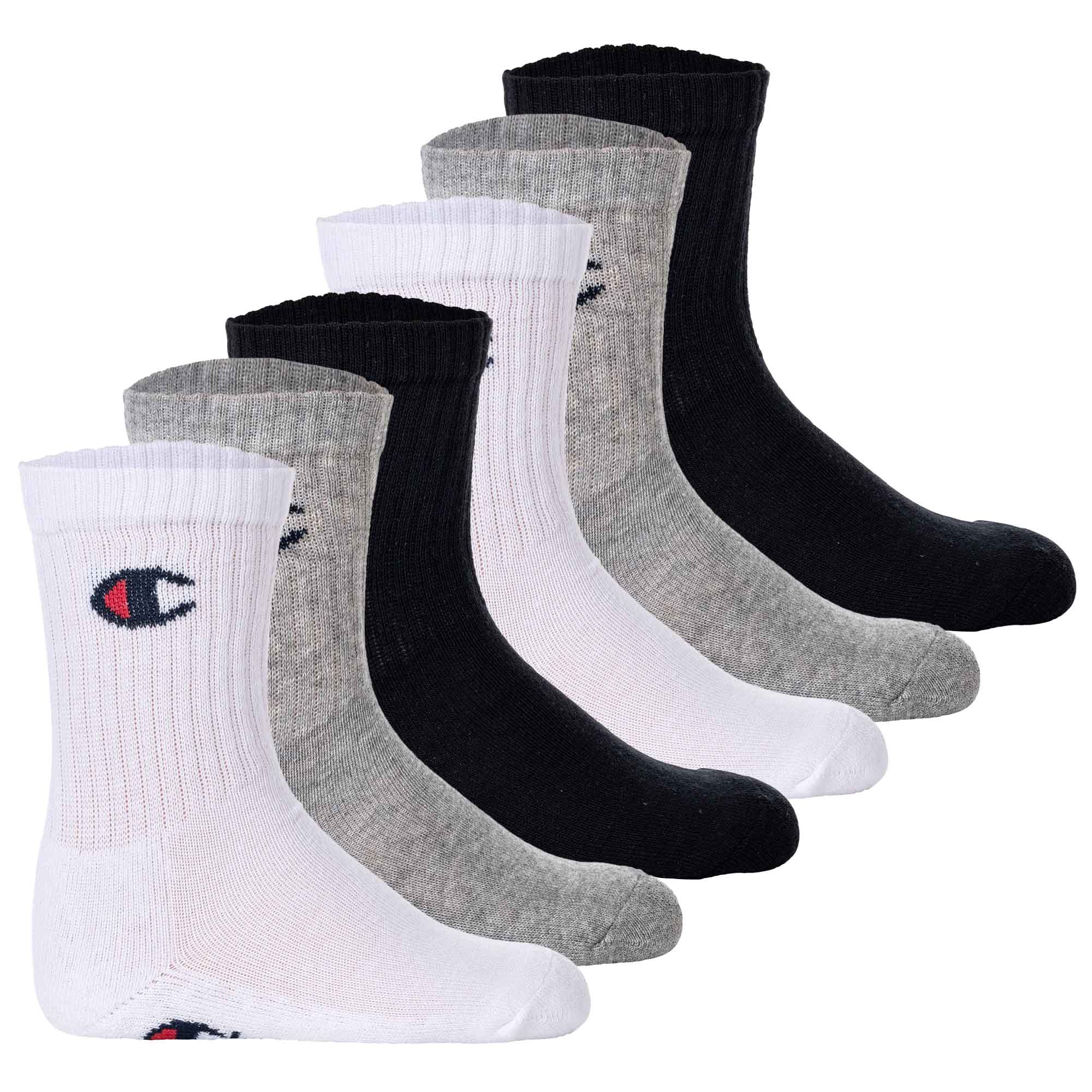 Champion Kinder Socken, 6er Pack - Crew Socken, einfarbig