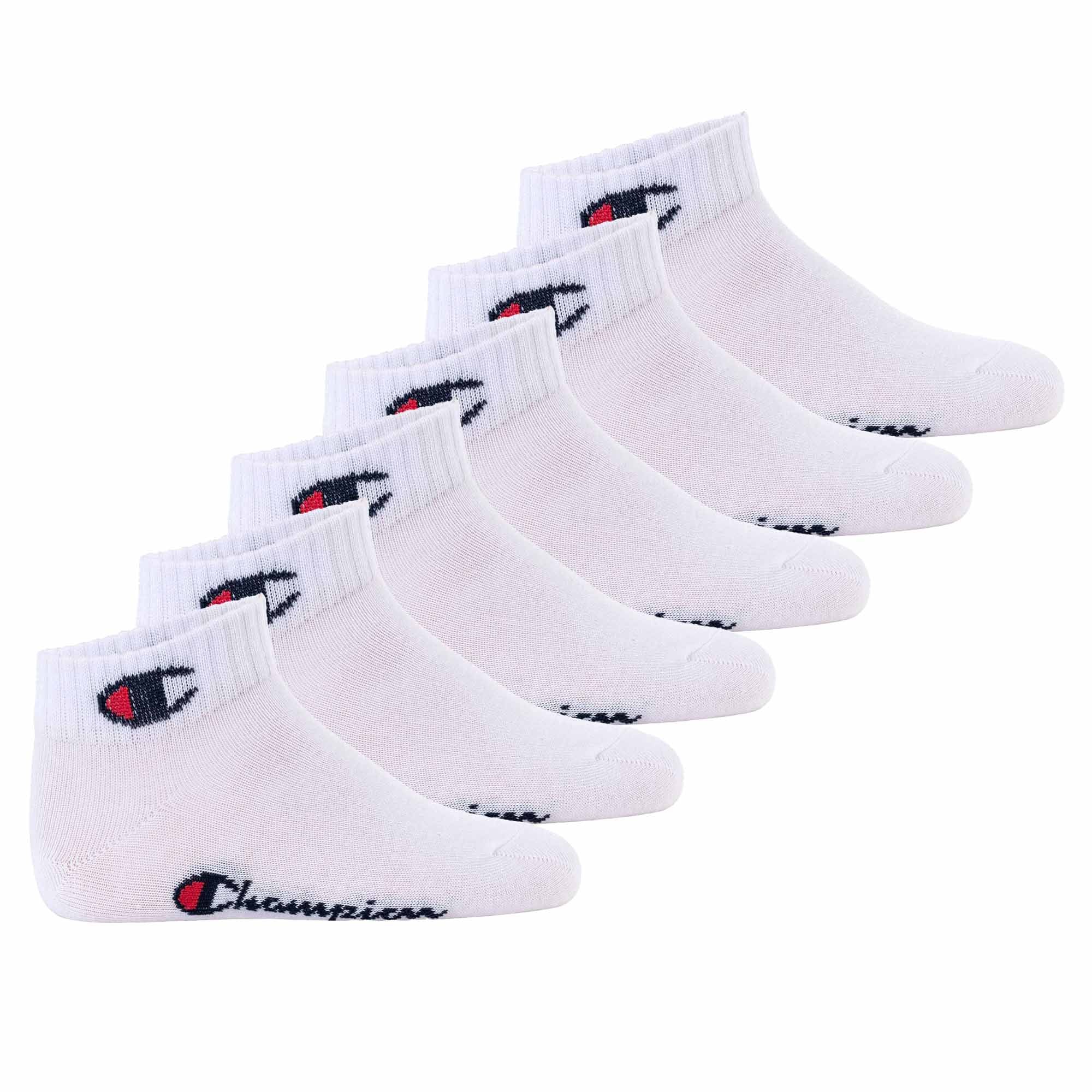 Champion Kinder Socken, 6er Pack - Quarter, Logo, einfarbig