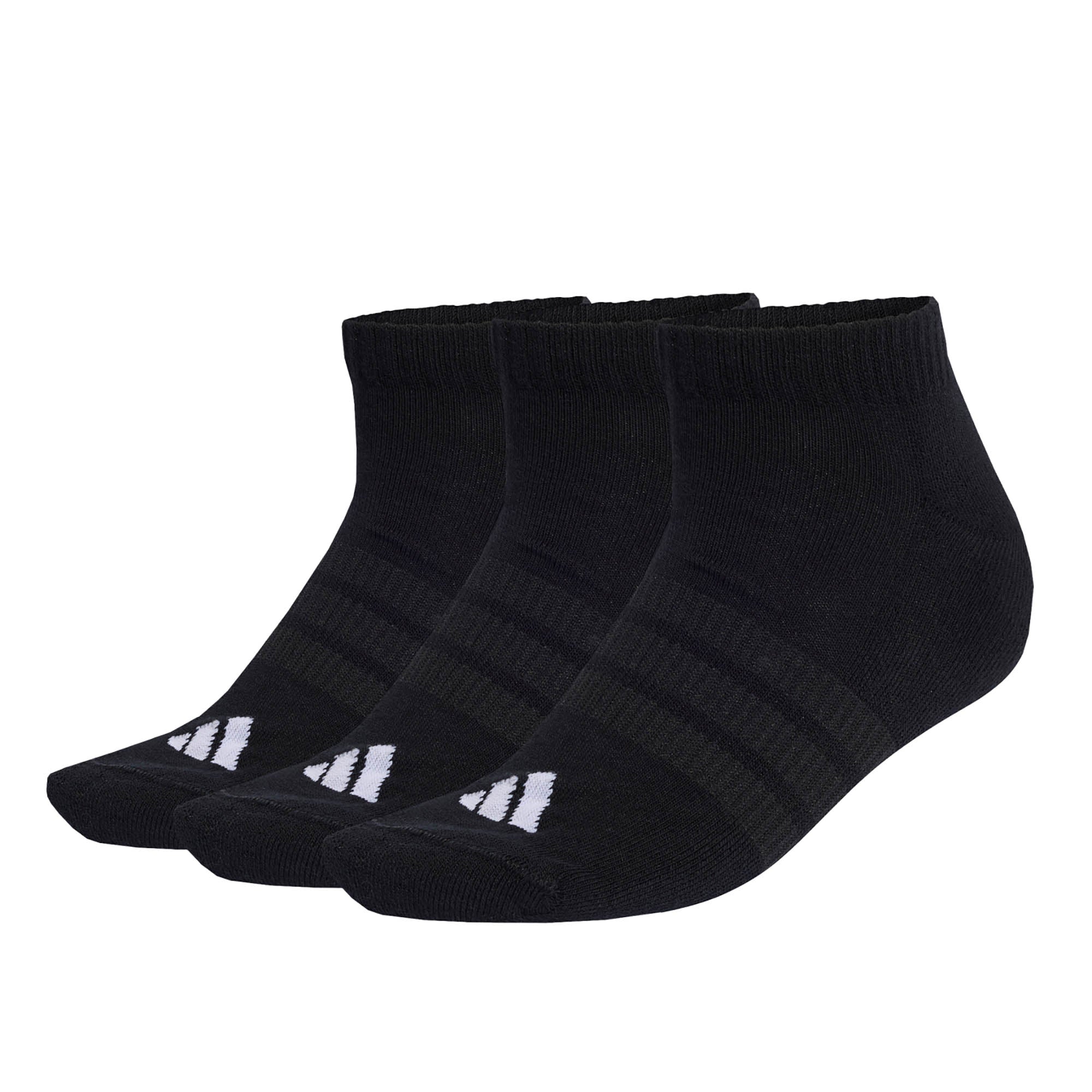 adidas Unisex Sneaker Socks, 3-pack - Cushioned Essentials Low Socks, Logo, Padded, Solid Color