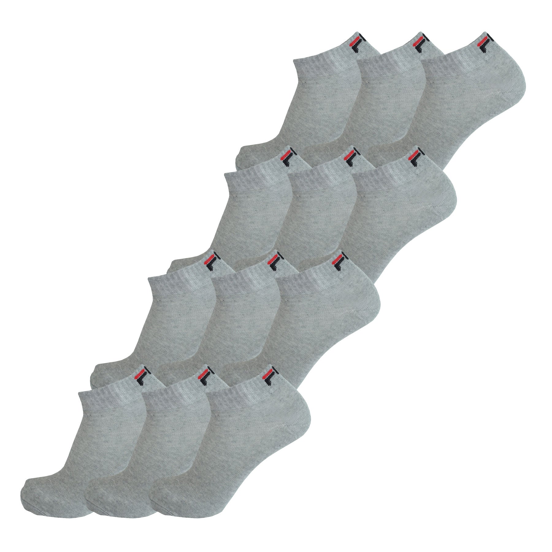 Fila 3 pairs of socks Quarter sneaker socks Trainer unisex 2.5 - 11 UK - different Colors