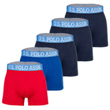 U.S. POLO ASSN. Herren Boxershorts, 5er Pack - Trunks, Logo, Baumwoll-Stretch