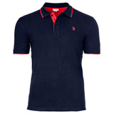 U.S. POLO ASSN. Herren Poloshirt mit Kontrast-Details - Piquet, Logo, Cotton Stretch