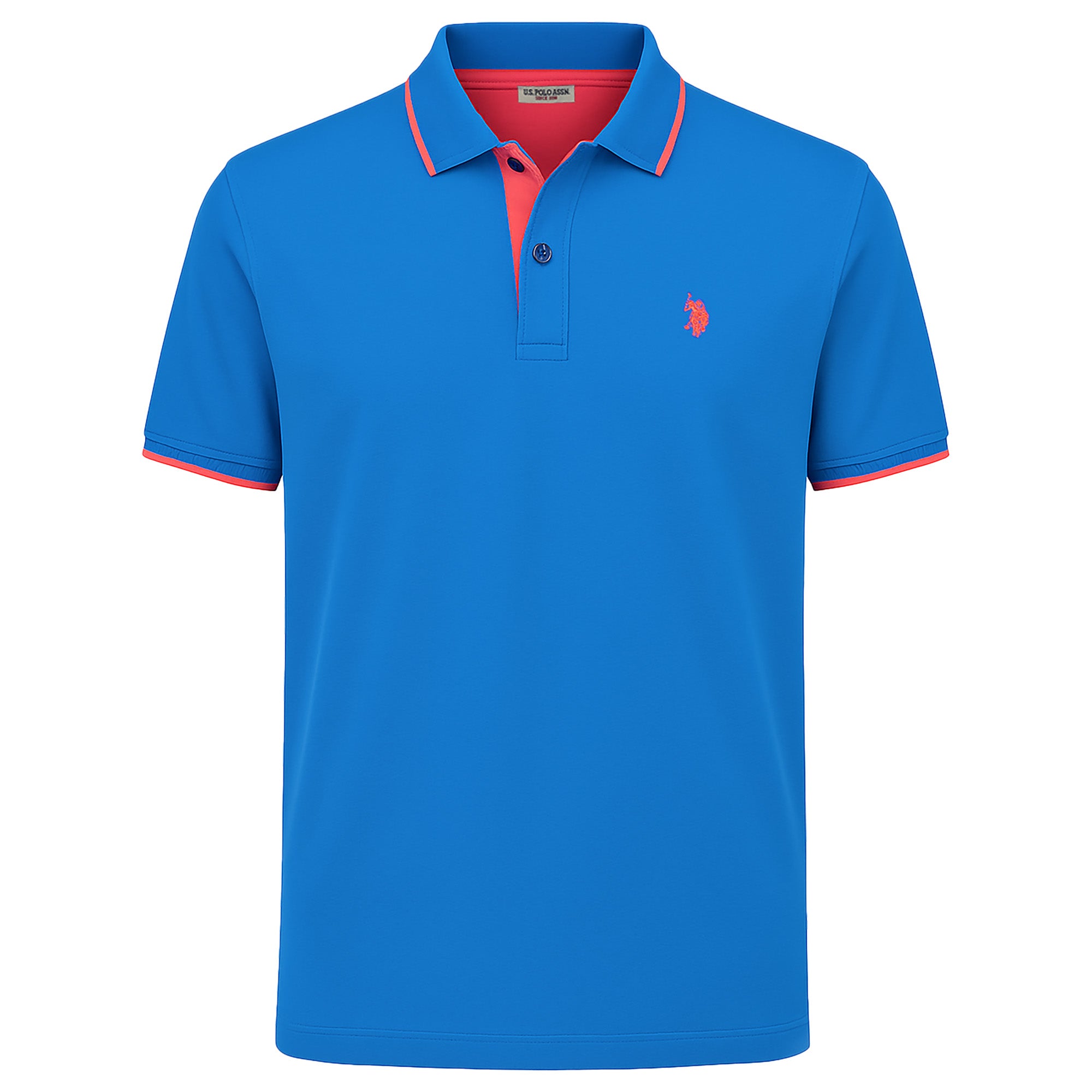 U.S. POLO ASSN. Herren Poloshirt mit Kontrast-Details - Piquet, Logo, Cotton Stretch