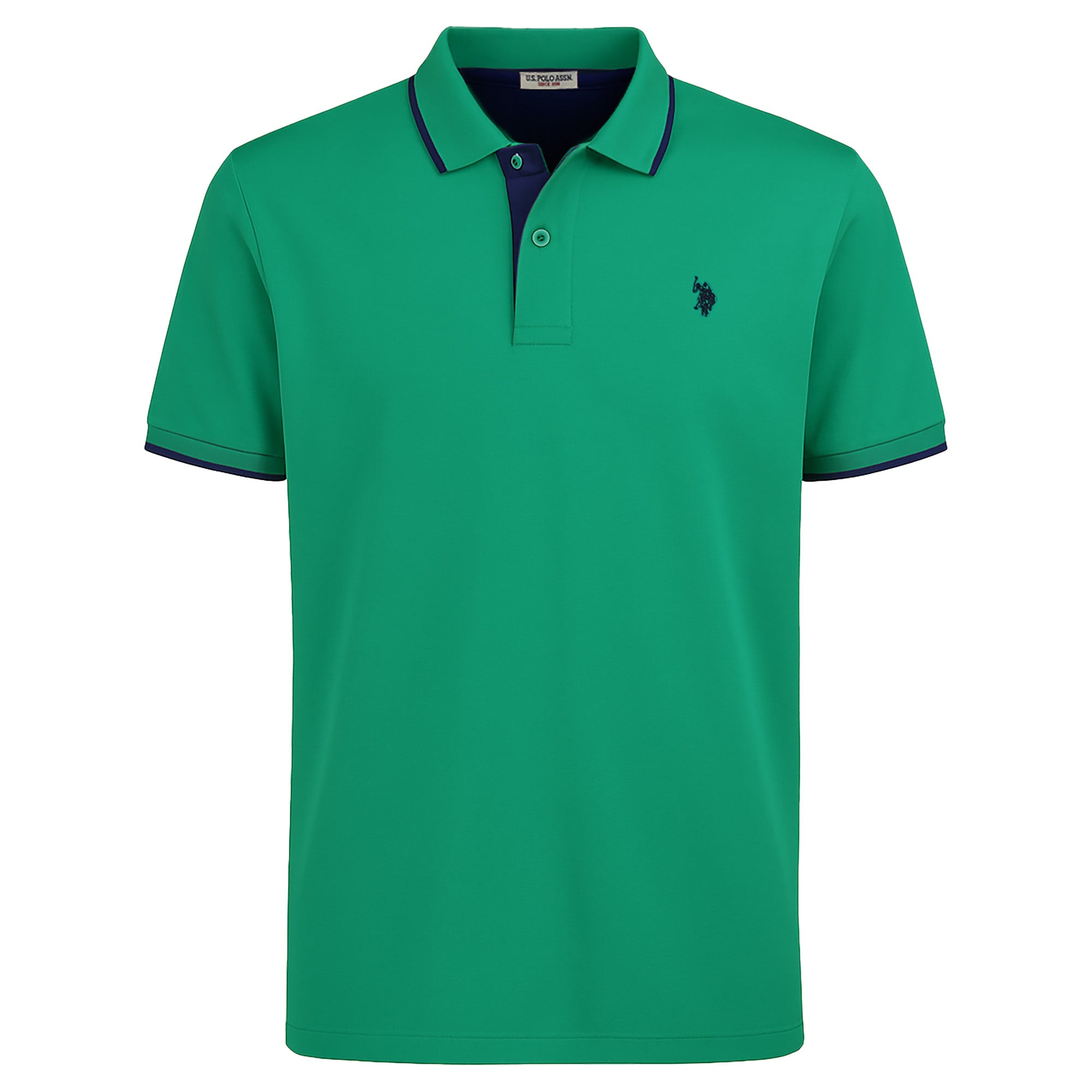 U.S. POLO ASSN. Herren Poloshirt mit Kontrast-Details - Piquet, Logo, Cotton Stretch