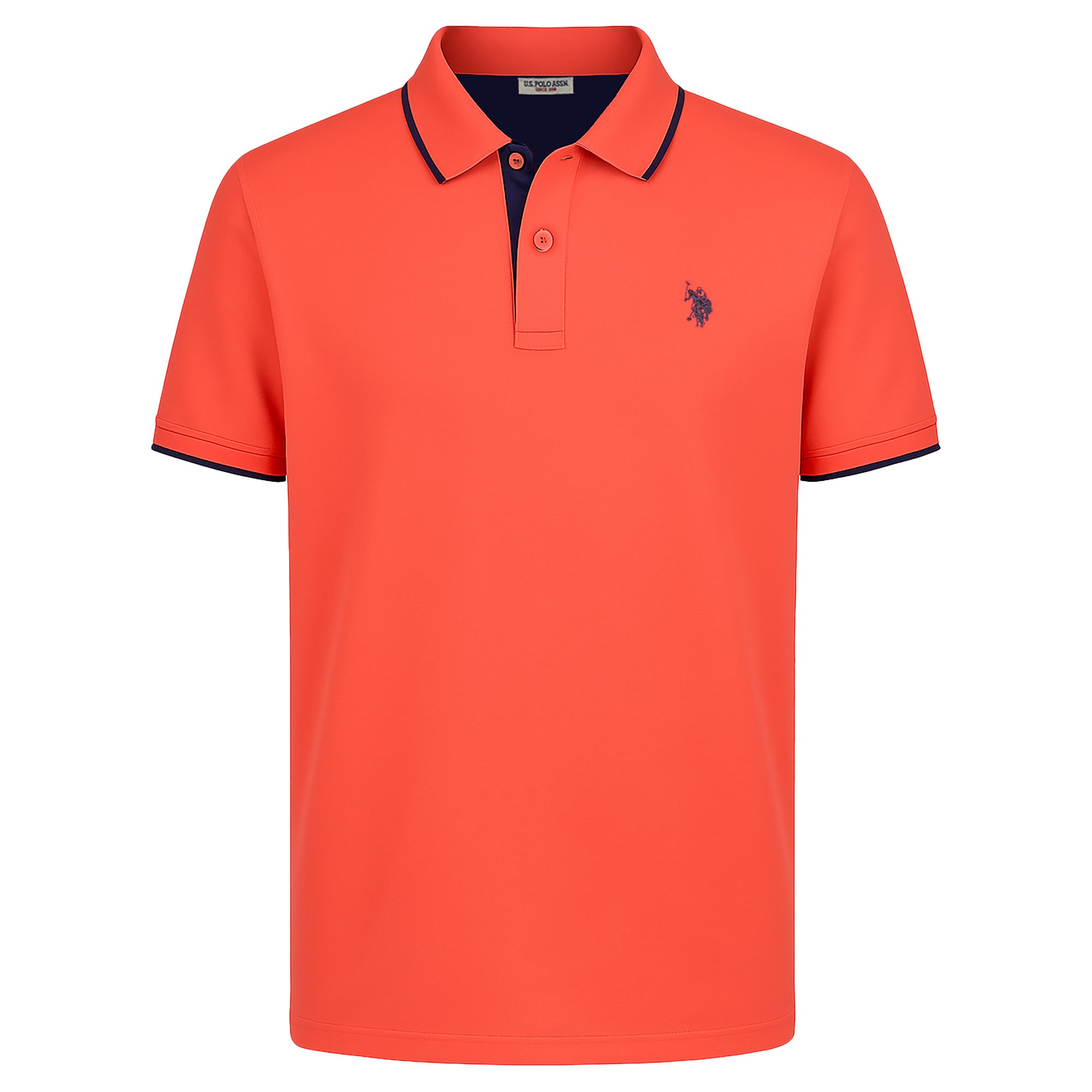 U.S. POLO ASSN. Herren Poloshirt mit Kontrast-Details - Piquet, Logo, Cotton Stretch