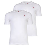 U.S. POLO ASSN. Herren T-Shirts, 2er Pack - Rundhals, Logo-Stickerei, Baumwolle