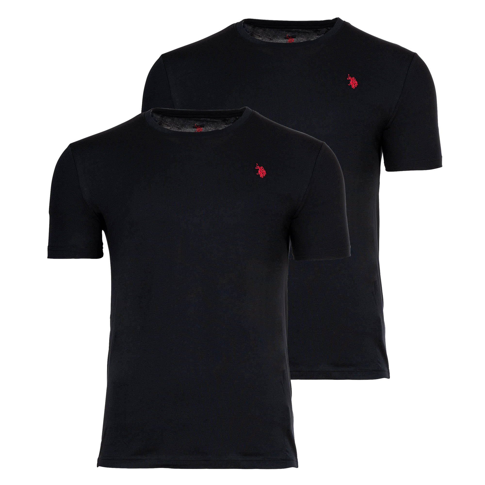 U.S. POLO ASSN. Herren T-Shirts, 2er Pack - Rundhals, Logo-Stickerei, Baumwolle