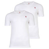 U.S. POLO ASSN. Herren T-Shirts, 2er Pack - V-Neck, Logo-Stickerei, Baumwolle