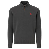 U.S. POLO ASSN. Herren Strickpullover mit Stehkragen - Half Zip, Logo, Baumwolle