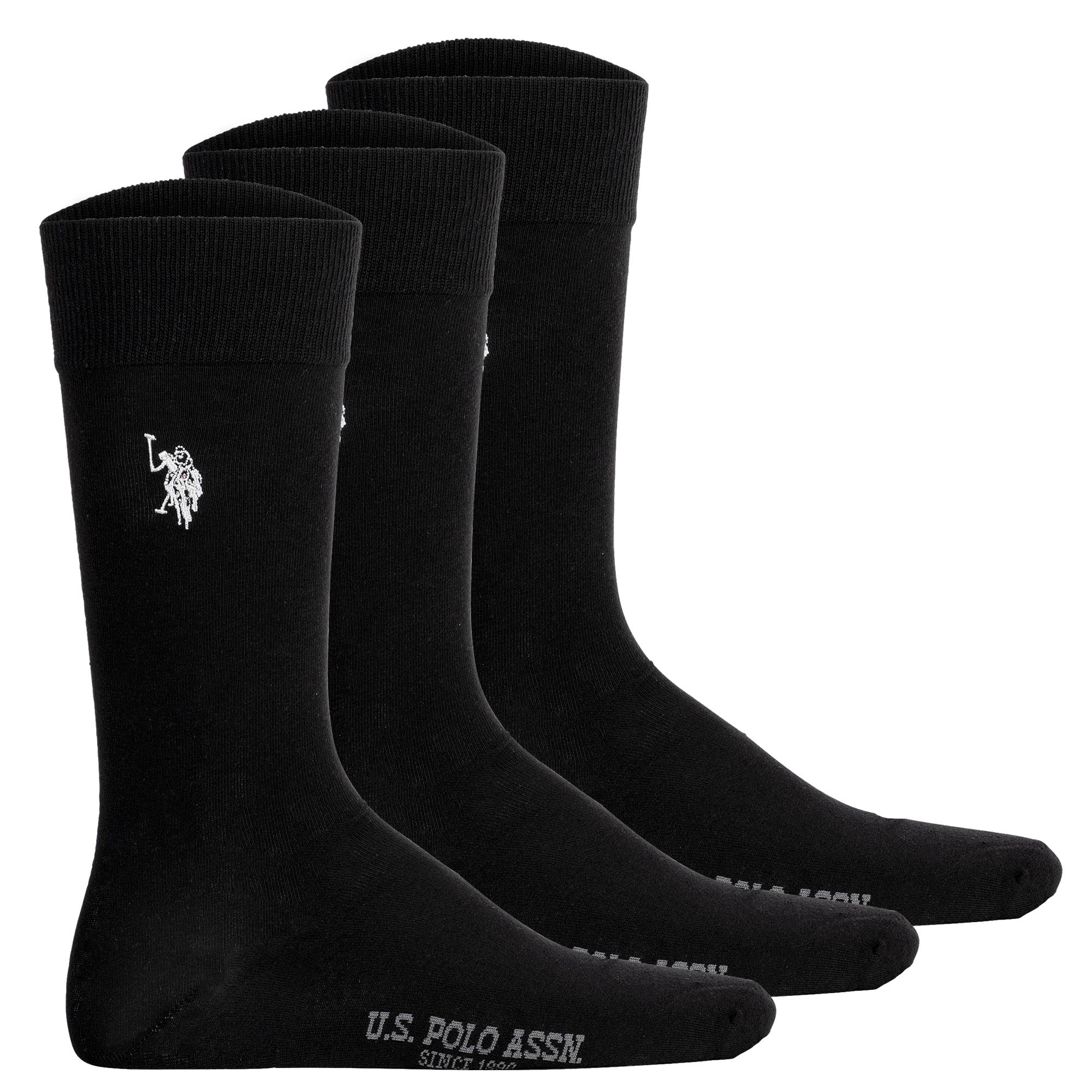 U.S. POLO ASSN. Herren Socken, 3er Pack - Business-Socken, Logo, Baumwoll-Mix