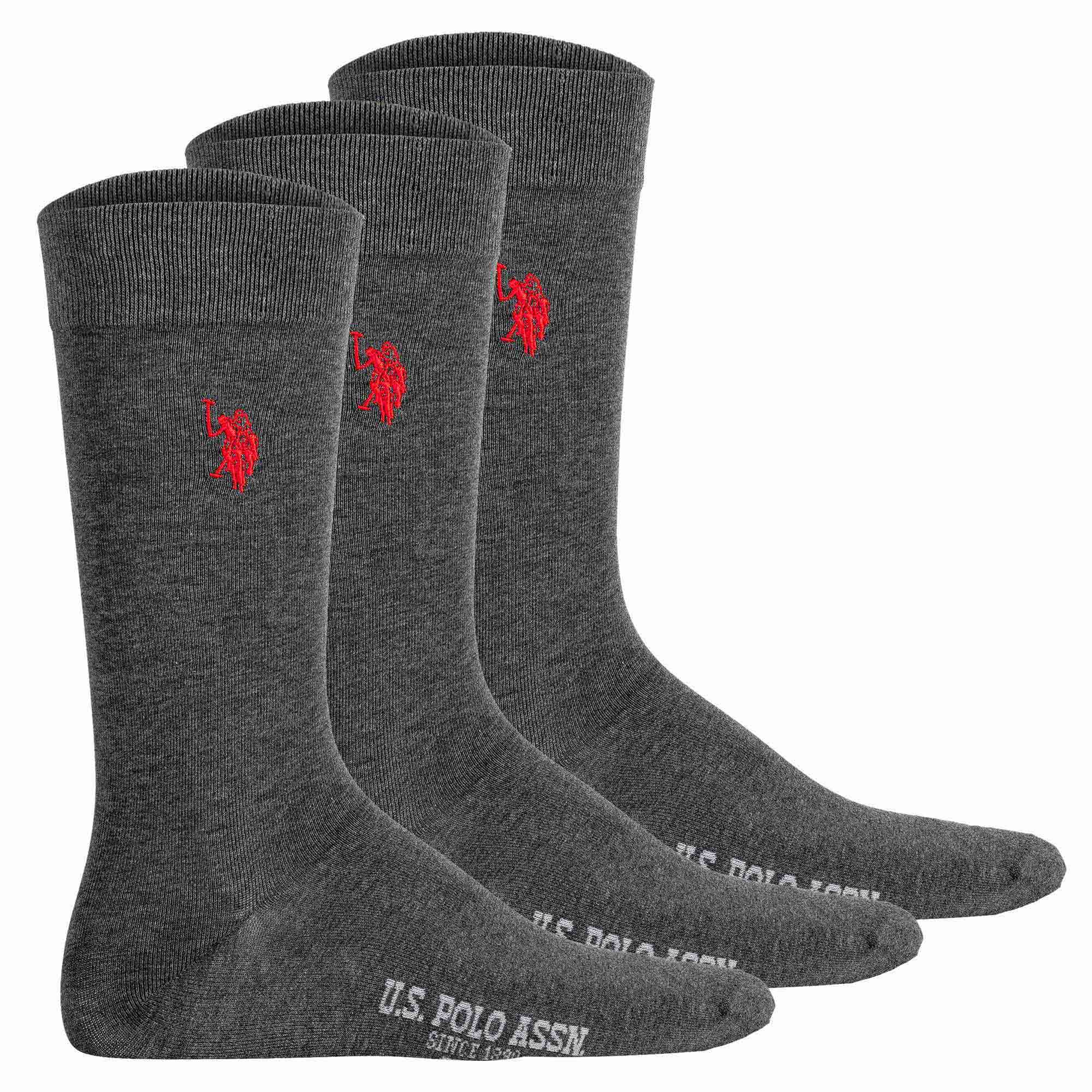 U.S. POLO ASSN. Herren Socken, 3er Pack - Business-Socken, Logo, Baumwoll-Mix
