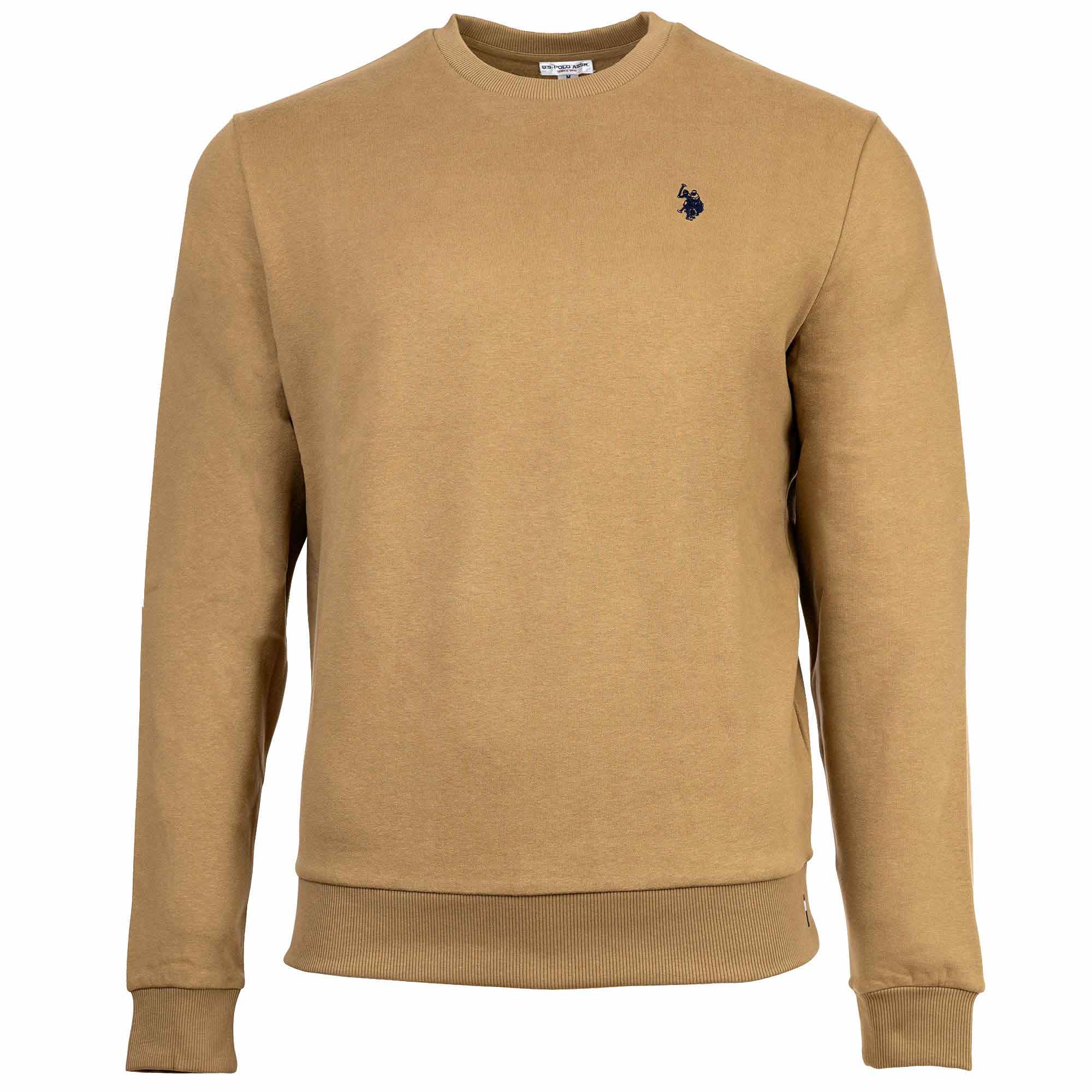 U.S. POLO ASSN. Men's Sweatshirt - Brushed Fleece, Round Neck, Logo, Cotton Blend