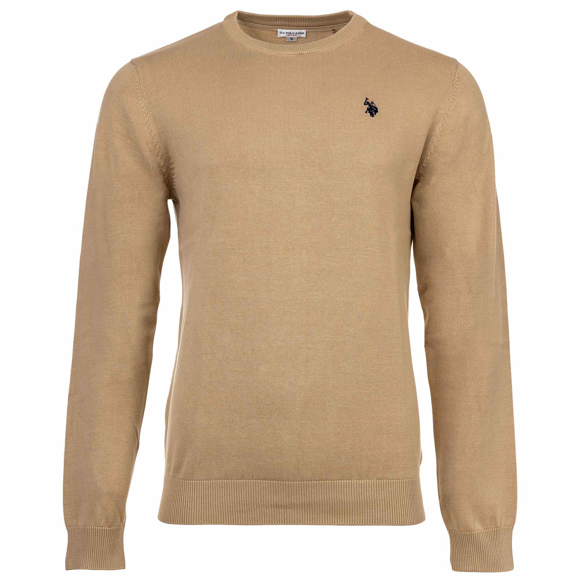 U.S. POLO ASSN. Men's knitted jumper - round neck, embroidered logo, cotton
