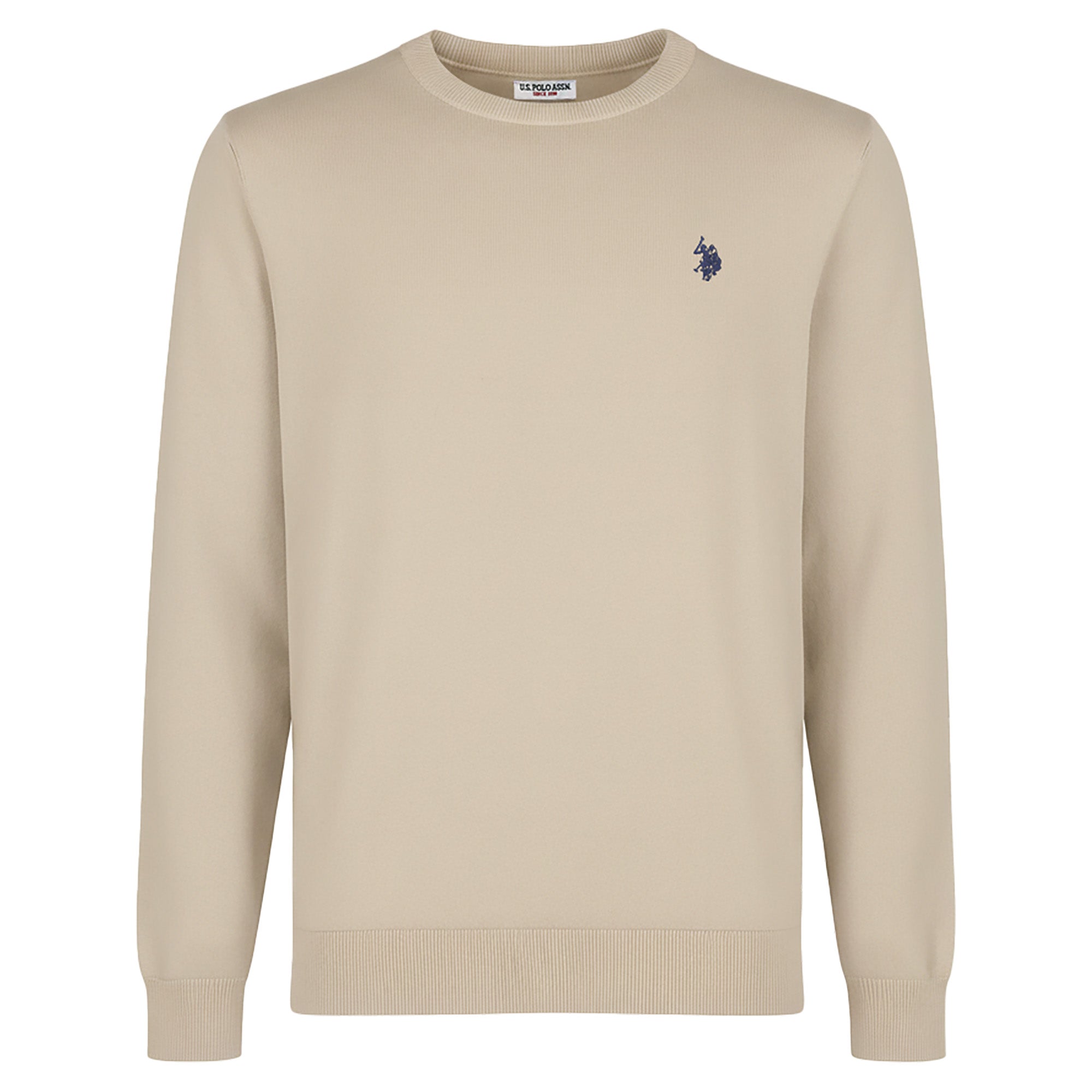 U.S. POLO ASSN. Herren Strickpullover - Rundhals, Logo-Stickerei, Baumwolle