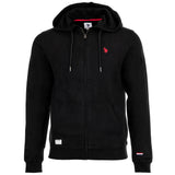 U.S. POLO ASSN. Herren Sweatjacke - Diagonal Fleece Carbon Finish, Zip- Jacke, Kapuze, Baumwolle