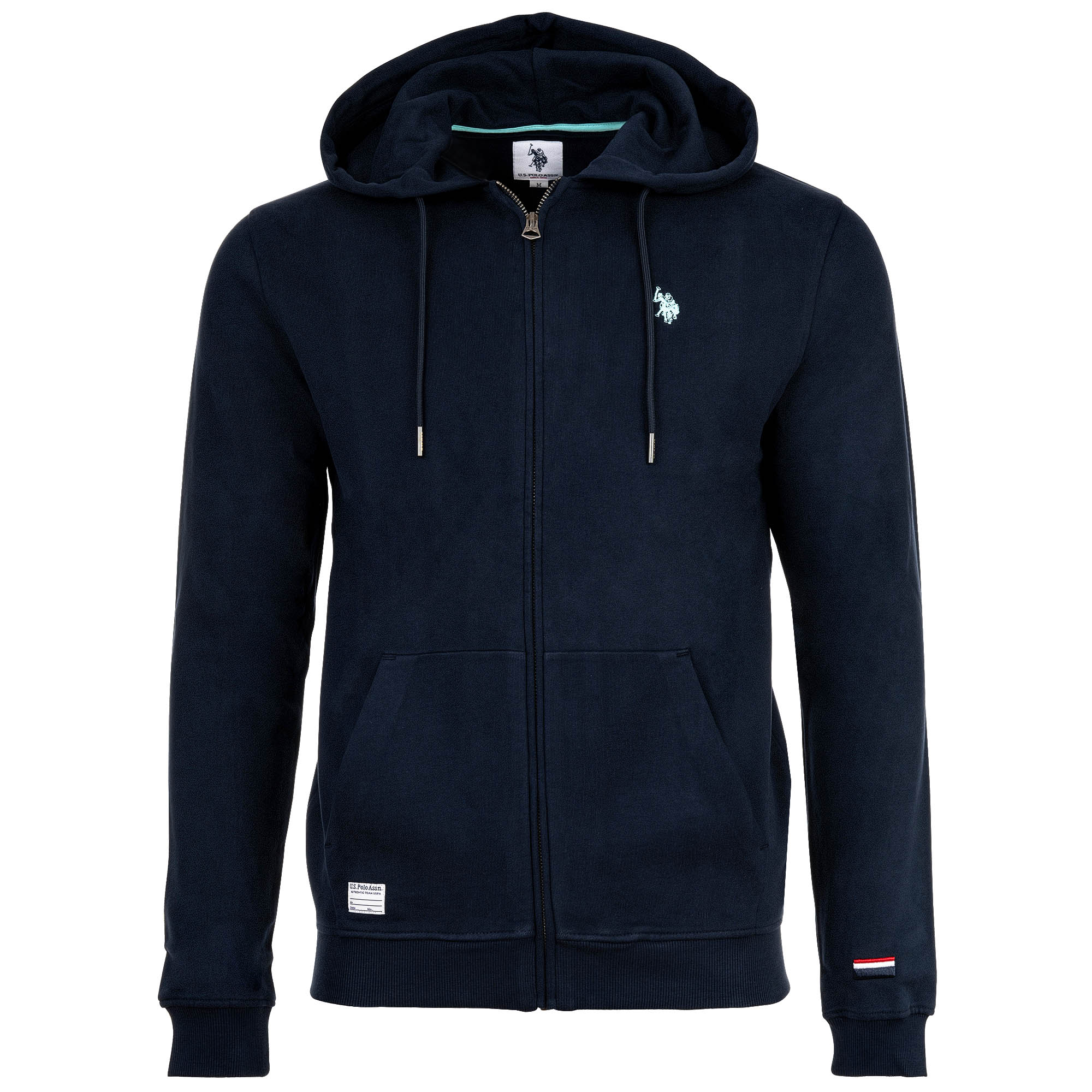 U.S. POLO ASSN. Herren Sweatjacke - Diagonal Fleece Carbon Finish, Zip- Jacke, Kapuze, Baumwolle