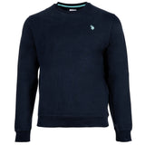 U.S. POLO ASSN. Herren Sweatshirt - Diagonal Fleece Carbon Finish, Rundhals, Baumwolle