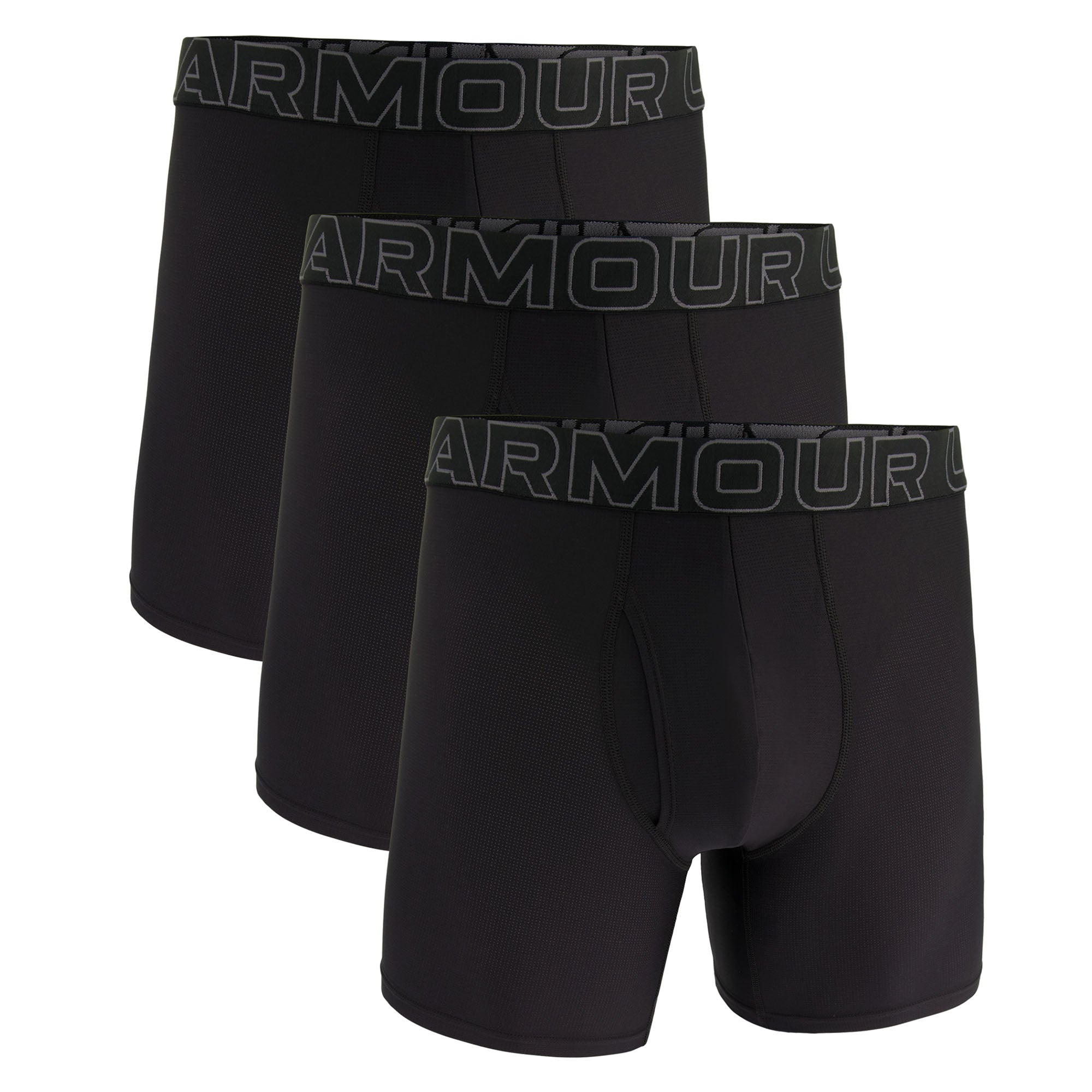 UNDER ARMOUR Men's Boxer Shorts, 3-Pack – Performance Tech Mesh Boxer Briefs Solid 6 in, Stretch, solid color