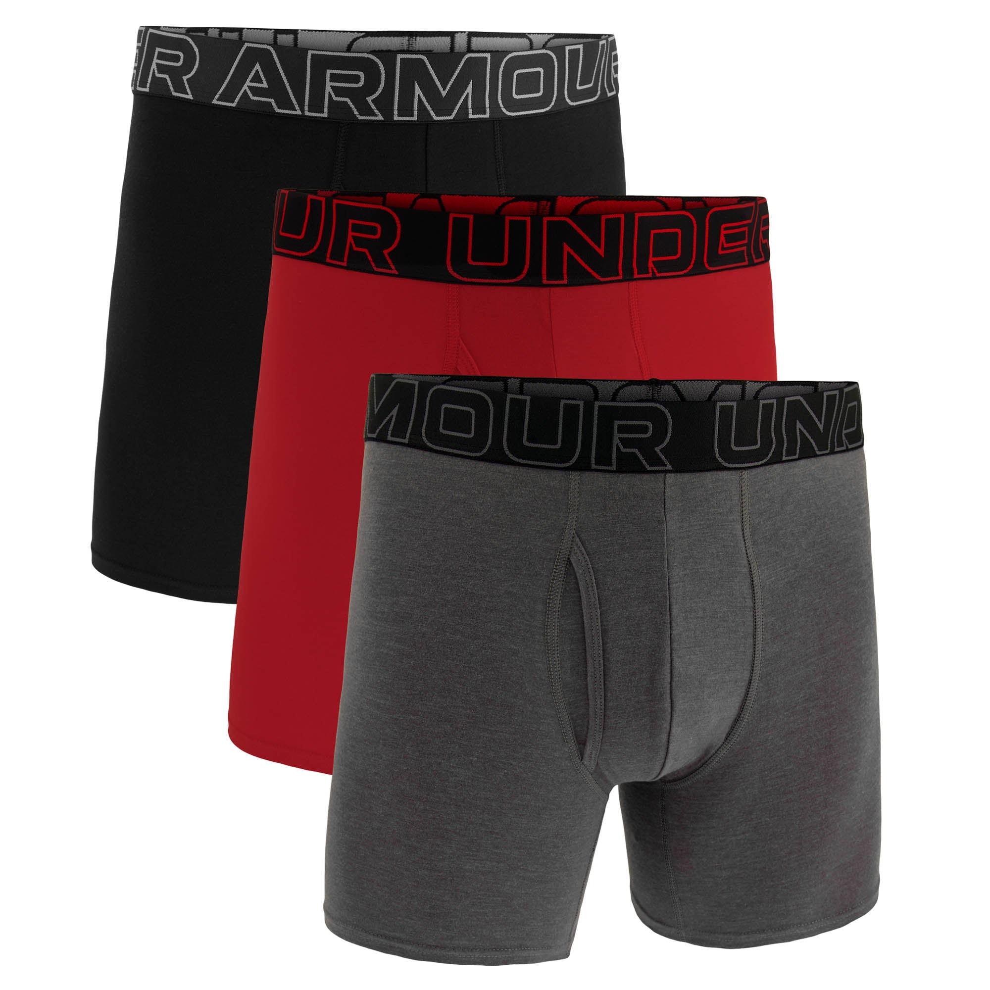 UNDER ARMOUR Herren Boxershorts, 3er Pack - Performance Cotton Boxer Briefs - Solid 6 in, Stretch, Baumwollmischung