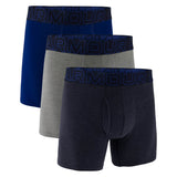 UNDER ARMOUR Men's Boxer Shorts, 3-Pack – Performance Cotton Boxer Briefs – Solid 6 in, Stretch, Cotton Blend