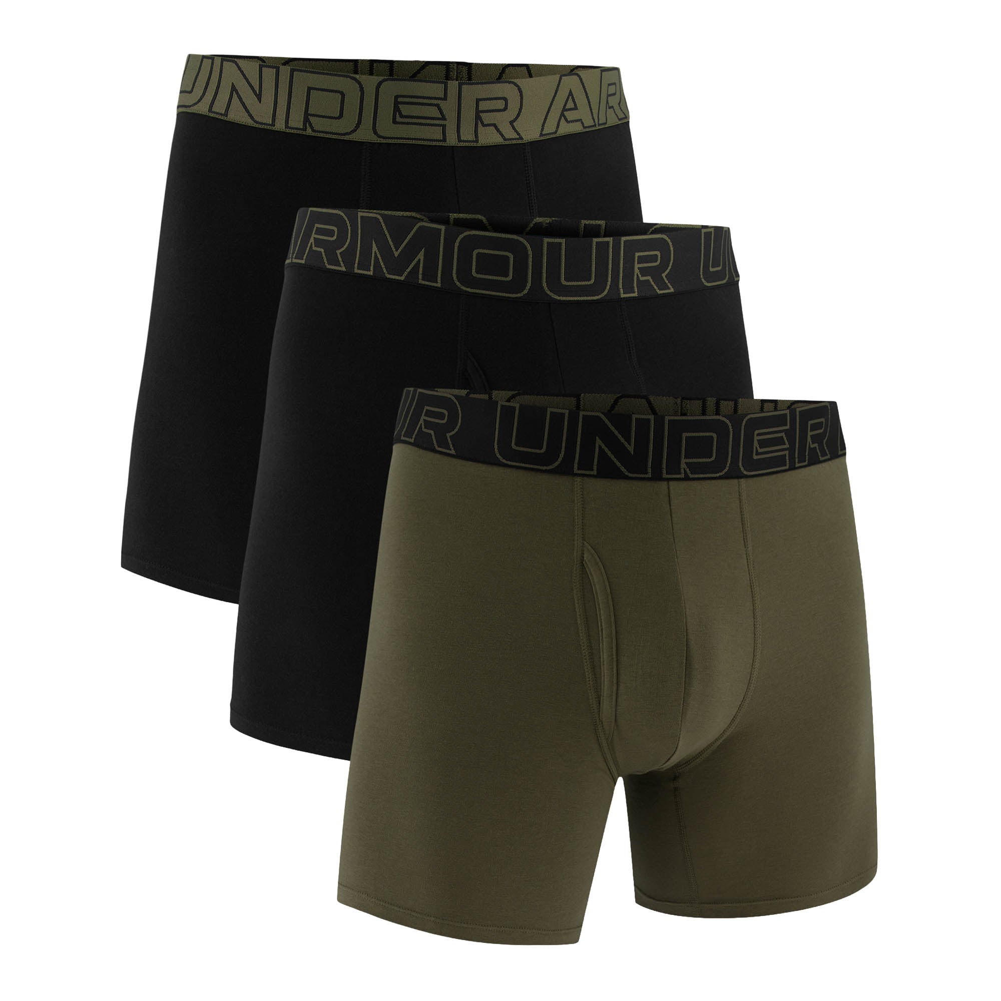 UNDER ARMOUR Herren Boxershorts, 3er Pack - Performance Cotton Boxer Briefs - Solid 6 in, Stretch, Baumwollmischung