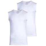 RAGMAN Men's Undershirts, 2-Pack - Shirt, Cotton, V-Neck, solid color
