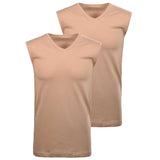 RAGMAN Herren Unterhemden, 2er Pack - Shirt, Baumwolle, V-Ausschnitt, einfarbig