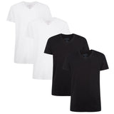 Bamboo basics Herren T-Shirt VELO, 4er Pack - Unterhemd, V-Neck, Single Jersey