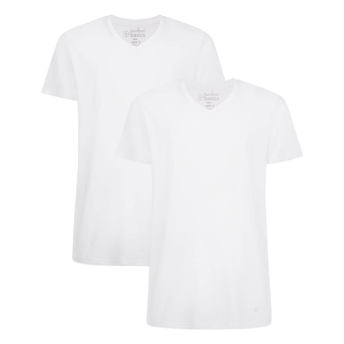 Bamboo basics Herren T-Shirt VELO, 2er Pack - Unterhemd, V-Neck, Single Jersey