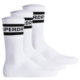 Superdry Unisex Sportsocken, 3er Pack - COOLMAX SPORT CREW SOCK 3PK, Logo, Streifen
