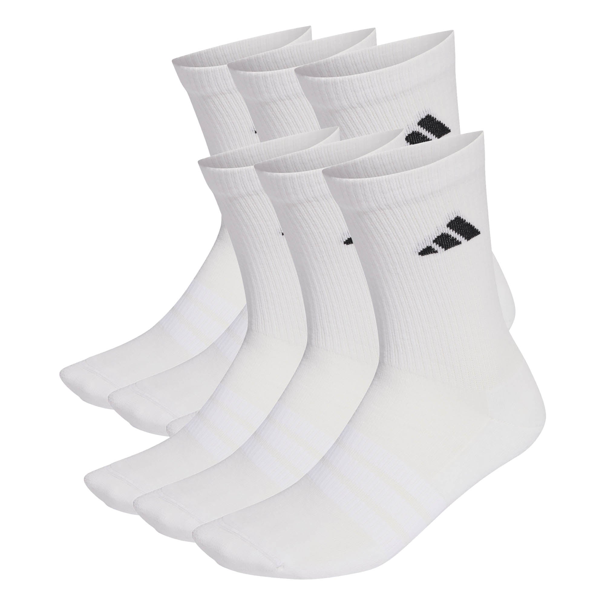adidas Unisex Socken, 6er Pack - Cushioned Crew Socks, Logo, gepolstert, einfarbig