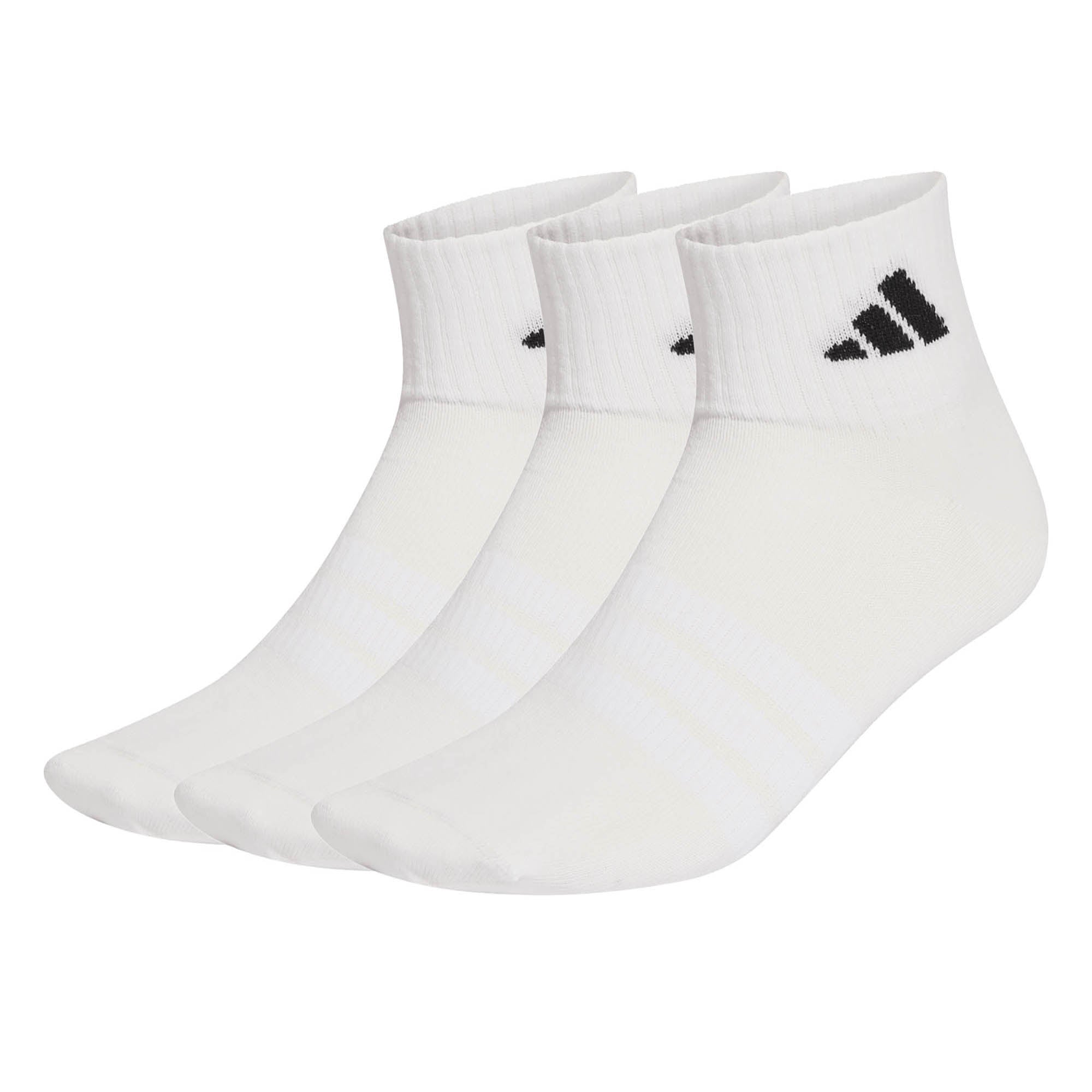 adidas unisex quarter socks, 3-pack - Thin & Light Sportswear Ankle Socks, logo, solid colour