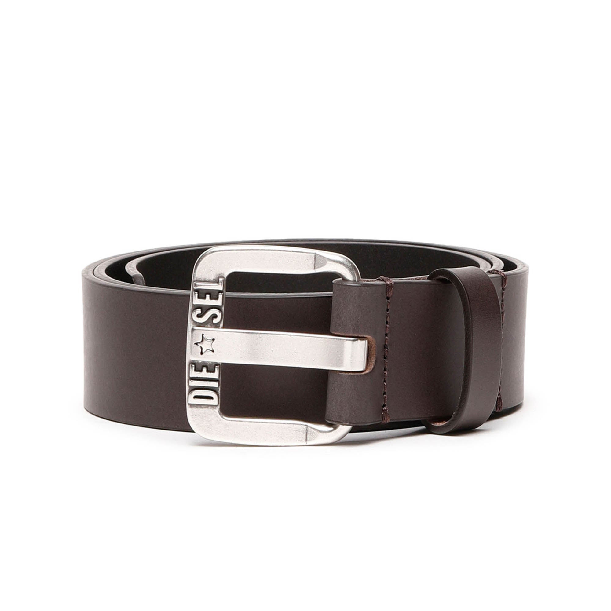 DIESEL Men's Belt - B-STAR II, Genuine Leather, Metal Buckle Clasp