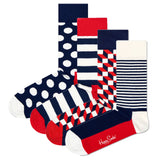Happy Socks 4er Pack Unisex Socken - Geschenkbox, Classics, gemischte Farben