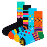 Happy Socks 4er Pack Unisex Socken - Geschenkbox, Classics, gemischte Farben