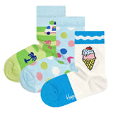 Happy Socks Kinder Socken unisex, 3er Pack - Geschenkbox, Bio-Baumwolle, Farbmix