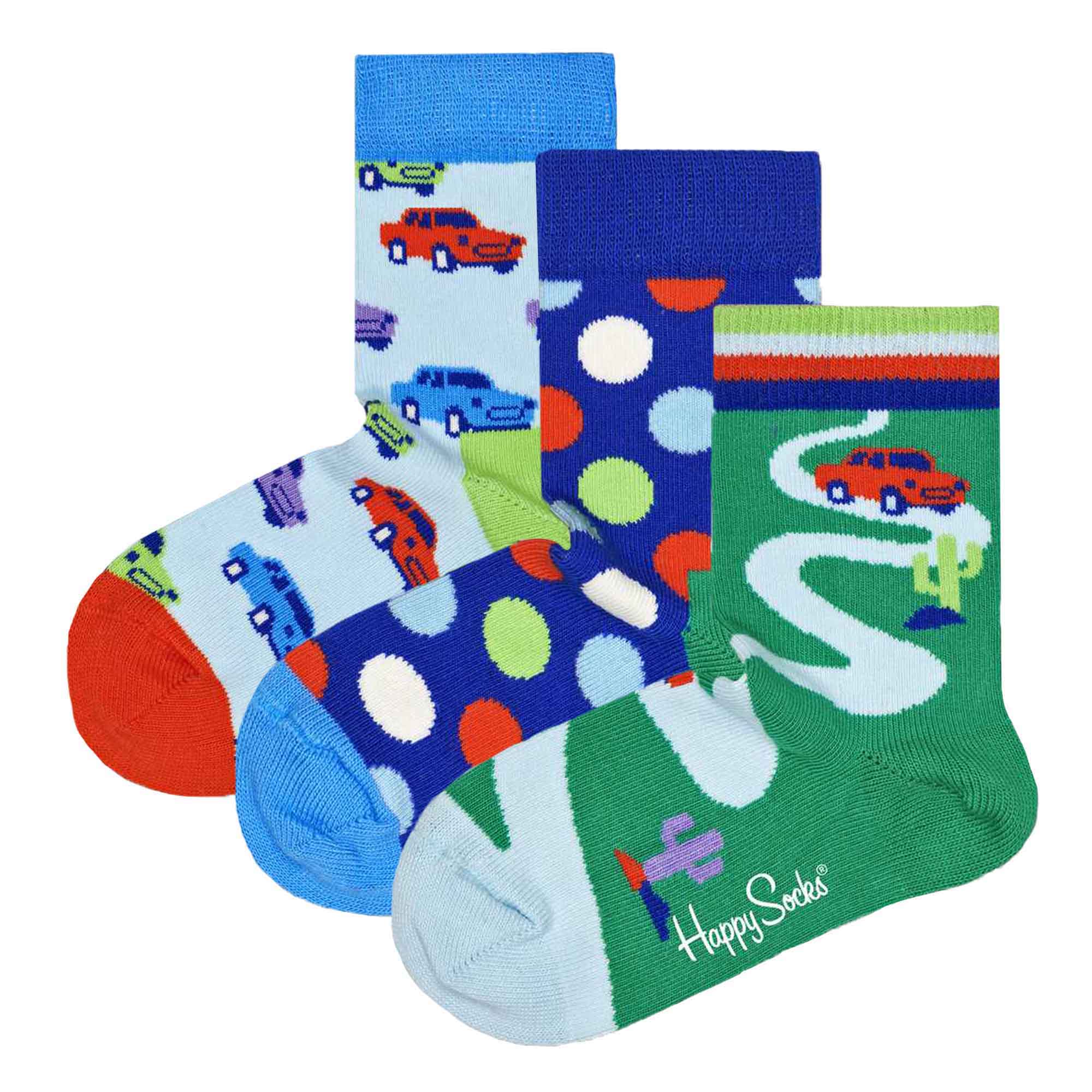 Happy Socks children's socks unisex, 3-pack - gift box, organic cotton, colour mix