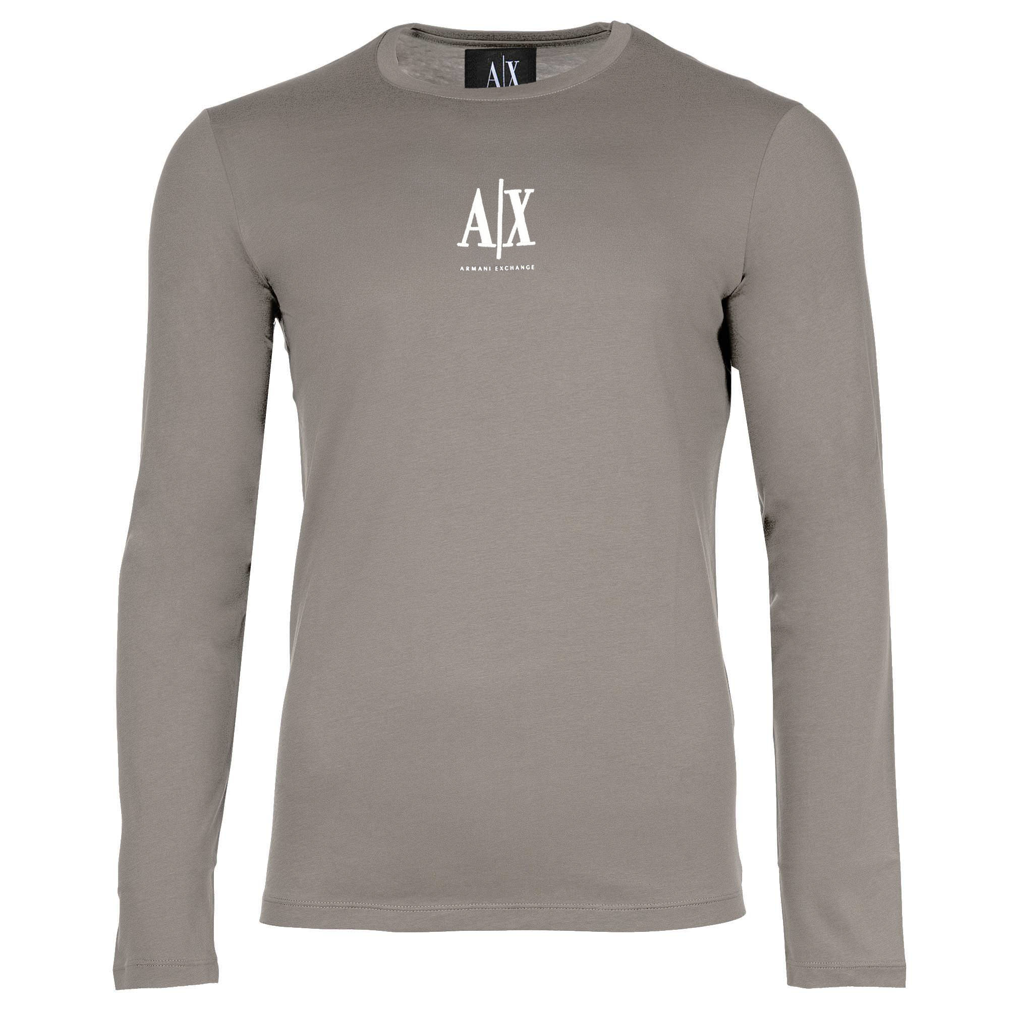 A|X ARMANI EXCHANGE Herren Langarmshirt - Longsleeve, Rundhals, Logo, Baumwolle