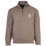 A|X ARMANI EXCHANGE Herren Sweatshirt mit Stehkragen und Half-Zip - Logo, Baumwoll-Mix