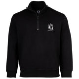 A|X ARMANI EXCHANGE men's sweatshirt with stand-up collar and half-zip - logo, cotton blend