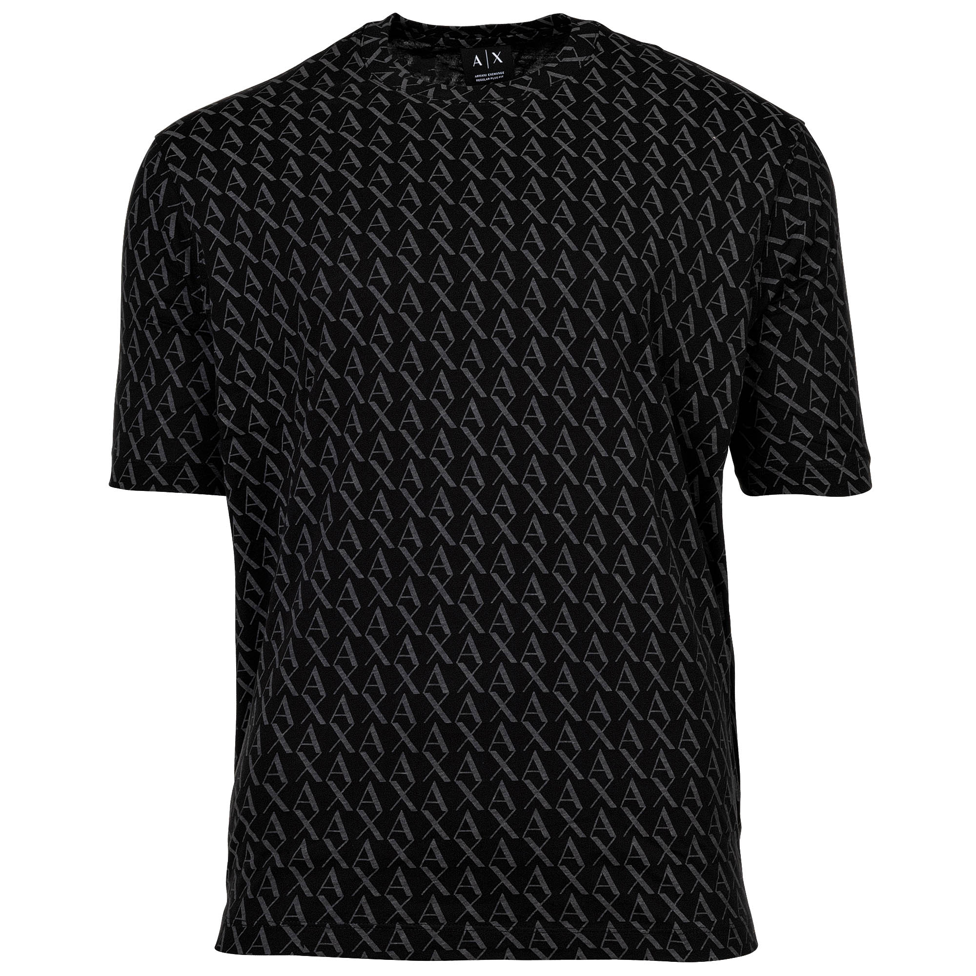 A|X ARMANI EXCHANGE Herren T-Shirt - Rundhals, Allover-Logoprint, Baumwolle