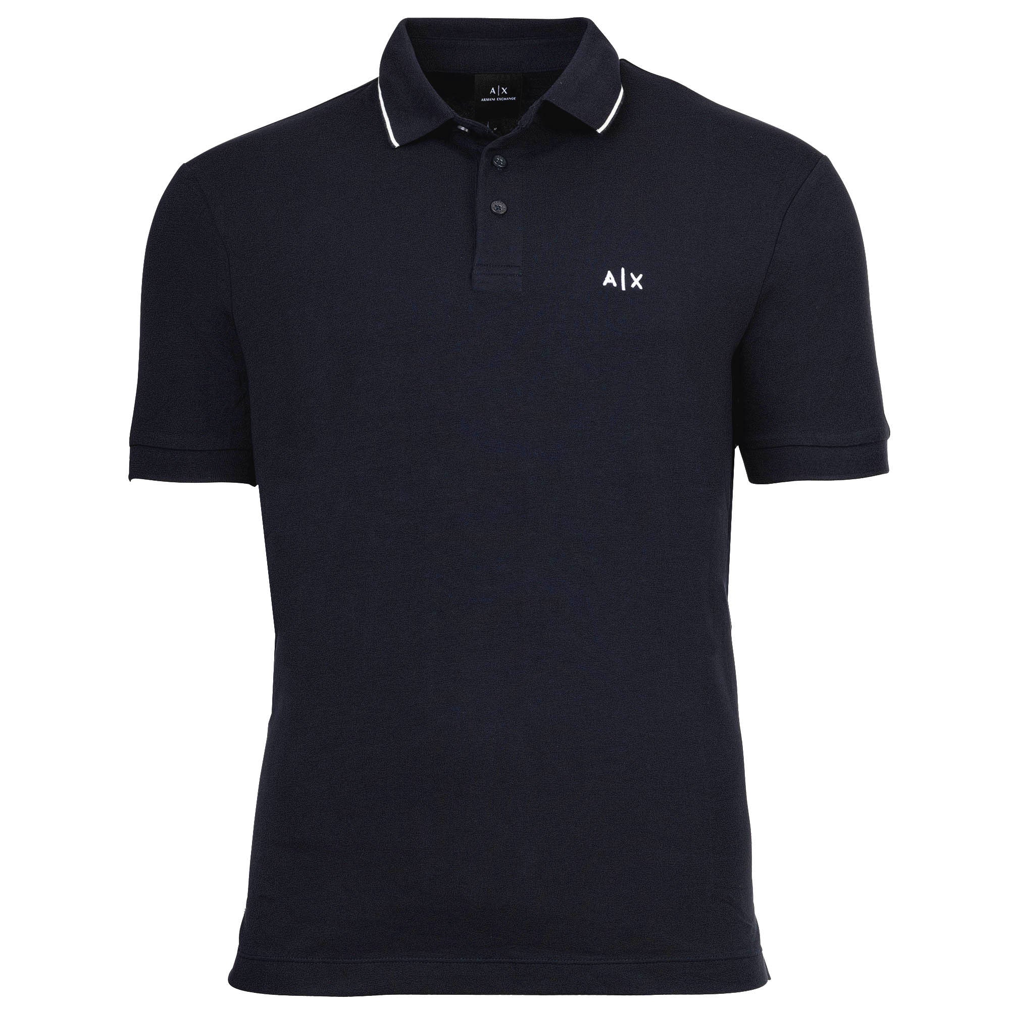 A|X ARMANI EXCHANGE Men's Polo Shirt – Logo, Cotton Stretch, Contrast Stripes